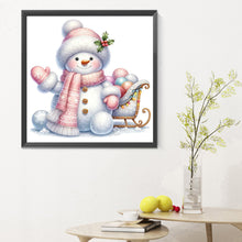 Load image into Gallery viewer, Pink Snowman 30X30CM(Canvas) Full Round Drill Diamond Painting
