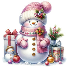 Load image into Gallery viewer, Pink Snowman 30X30CM(Canvas) Full Round Drill Diamond Painting
