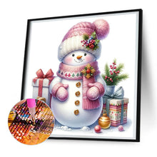 Load image into Gallery viewer, Pink Snowman 30X30CM(Canvas) Full Round Drill Diamond Painting
