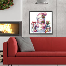 Load image into Gallery viewer, Pink Snowman 30X30CM(Canvas) Full Round Drill Diamond Painting
