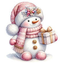 Load image into Gallery viewer, Pink Snowman 30X30CM(Canvas) Full Round Drill Diamond Painting
