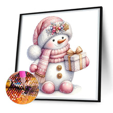 Load image into Gallery viewer, Pink Snowman 30X30CM(Canvas) Full Round Drill Diamond Painting
