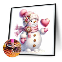 Load image into Gallery viewer, Pink Snowman 30X30CM(Canvas) Full Round Drill Diamond Painting
