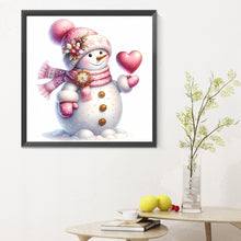 Load image into Gallery viewer, Pink Snowman 30X30CM(Canvas) Full Round Drill Diamond Painting
