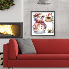 Load image into Gallery viewer, Pink Snowman 30X30CM(Canvas) Full Round Drill Diamond Painting
