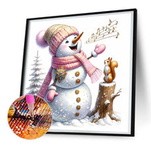 Load image into Gallery viewer, Pink Snowman 30X30CM(Canvas) Full Round Drill Diamond Painting
