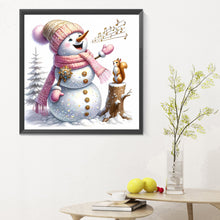 Load image into Gallery viewer, Pink Snowman 30X30CM(Canvas) Full Round Drill Diamond Painting
