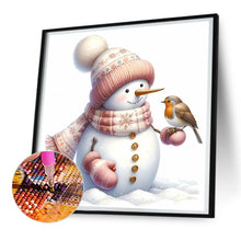 Load image into Gallery viewer, Pink Snowman 30X30CM(Canvas) Full Round Drill Diamond Painting
