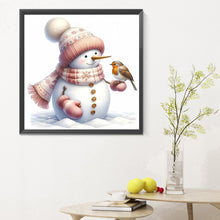 Load image into Gallery viewer, Pink Snowman 30X30CM(Canvas) Full Round Drill Diamond Painting
