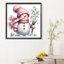 Load image into Gallery viewer, Pink Snowman 30X30CM(Canvas) Full Round Drill Diamond Painting
