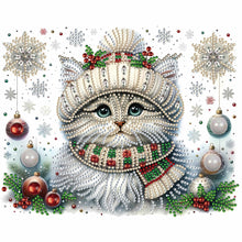 Load image into Gallery viewer, Christmas Kitten 30*30CM(Canvas) Partial Special Shaped Drill Diamond Painting
