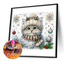 Load image into Gallery viewer, Christmas Kitten 30*30CM(Canvas) Partial Special Shaped Drill Diamond Painting
