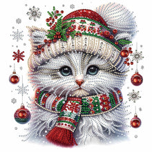 Load image into Gallery viewer, Christmas Kitten 30*30CM(Canvas) Partial Special Shaped Drill Diamond Painting
