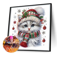 Load image into Gallery viewer, Christmas Kitten 30*30CM(Canvas) Partial Special Shaped Drill Diamond Painting
