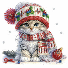 Load image into Gallery viewer, Christmas Kitten 30*30CM(Canvas) Partial Special Shaped Drill Diamond Painting
