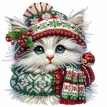 Load image into Gallery viewer, Christmas Kitten 30*30CM(Canvas) Partial Special Shaped Drill Diamond Painting
