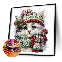 Load image into Gallery viewer, Christmas Kitten 30*30CM(Canvas) Partial Special Shaped Drill Diamond Painting
