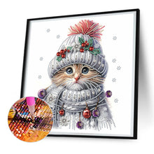 Load image into Gallery viewer, Christmas Kitten 30*30CM(Canvas) Partial Special Shaped Drill Diamond Painting
