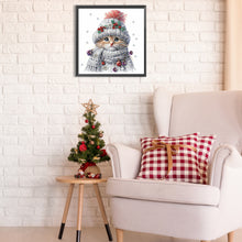 Load image into Gallery viewer, Christmas Kitten 30*30CM(Canvas) Partial Special Shaped Drill Diamond Painting
