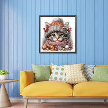 Load image into Gallery viewer, Christmas Kitten 30*30CM(Canvas) Partial Special Shaped Drill Diamond Painting
