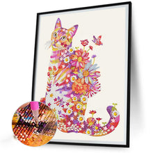 Load image into Gallery viewer, Cats, Flowers And Butterflies 30X40CM(Canvas) Partial Special Shaped Drill Diamond Painting
