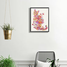 Load image into Gallery viewer, Cats, Flowers And Butterflies 30X40CM(Canvas) Partial Special Shaped Drill Diamond Painting
