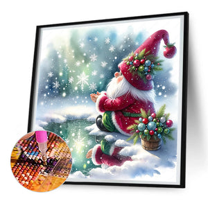 Goblin And Snowy Night 30*30CM(Canvas) Full Round Drill Diamond Painting