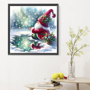 Goblin And Snowy Night 30*30CM(Canvas) Full Round Drill Diamond Painting