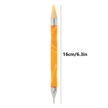 Load image into Gallery viewer, Double-End Manicure Point Drill Pen with Clay Glue Tips Nail Art Tool (Yellow)

