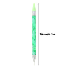 Load image into Gallery viewer, Double-End Manicure Point Drill Pen with Clay Glue Tips Nail Art Tool (Green)

