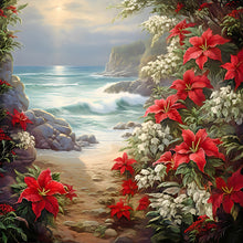 Load image into Gallery viewer, Red Flower Waves 30*30CM(Canvas) Full Round Drill Diamond Painting
