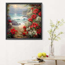 Load image into Gallery viewer, Red Flower Waves 30*30CM(Canvas) Full Round Drill Diamond Painting
