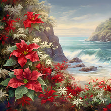 Load image into Gallery viewer, Red Flower Waves 30*30CM(Canvas) Full Round Drill Diamond Painting
