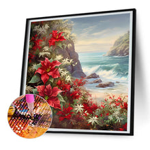 Load image into Gallery viewer, Red Flower Waves 30*30CM(Canvas) Full Round Drill Diamond Painting
