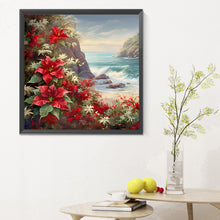 Load image into Gallery viewer, Red Flower Waves 30*30CM(Canvas) Full Round Drill Diamond Painting
