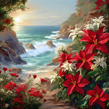 Load image into Gallery viewer, Red Flower Waves 30*30CM(Canvas) Full Round Drill Diamond Painting
