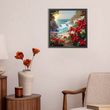 Load image into Gallery viewer, Red Flower Waves 30*30CM(Canvas) Full Round Drill Diamond Painting
