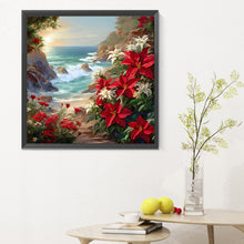 Load image into Gallery viewer, Red Flower Waves 30*30CM(Canvas) Full Round Drill Diamond Painting
