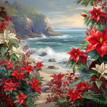 Load image into Gallery viewer, Red Flower Waves 30*30CM(Canvas) Full Round Drill Diamond Painting
