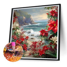 Load image into Gallery viewer, Red Flower Waves 30*30CM(Canvas) Full Round Drill Diamond Painting
