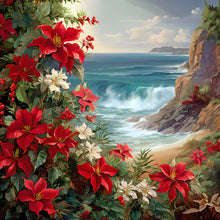 Load image into Gallery viewer, Red Flower Waves 30*30CM(Canvas) Full Round Drill Diamond Painting
