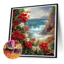 Load image into Gallery viewer, Red Flower Waves 30*30CM(Canvas) Full Round Drill Diamond Painting
