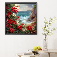 Load image into Gallery viewer, Red Flower Waves 30*30CM(Canvas) Full Round Drill Diamond Painting
