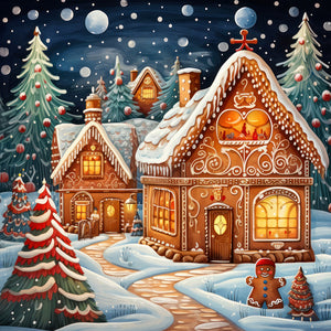 Christmas Night 30*30CM(Canvas) Full Round Drill Diamond Painting