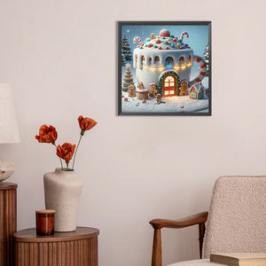 Winter Glow Cabin 30*30CM(Canvas) Full Round Drill Diamond Painting