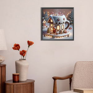 Winter Glow Cabin 30*30CM(Canvas) Full Round Drill Diamond Painting