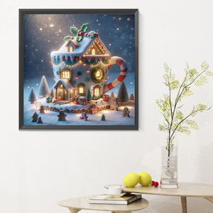 Winter Glow Cabin 30*30CM(Canvas) Full Round Drill Diamond Painting