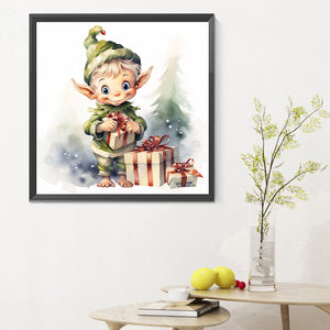 Christmas Elf 30X30CM(Canvas) Full Round Drill Diamond Painting