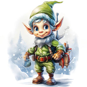 Christmas Elf 30X30CM(Canvas) Full Round Drill Diamond Painting