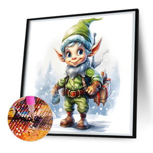 Christmas Elf 30X30CM(Canvas) Full Round Drill Diamond Painting